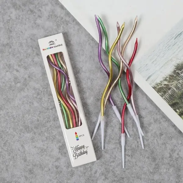 Mum İnce 16 cm Dalgalı Metalik Mix 12 Parça - 2