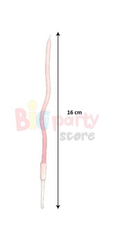Mum İnce 16 cm Dalgalı Pembe Makaron 12 Parça - 2