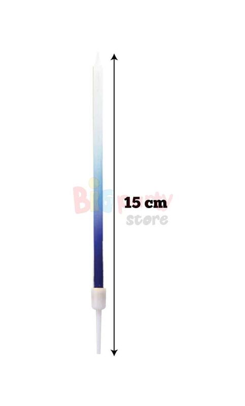 Mum İnce Degrade Mavi 15 Cm 6 Parça - 2