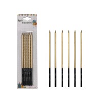 Mum İnce Kalem Model Gold 15 Cm 6 Parça - 1