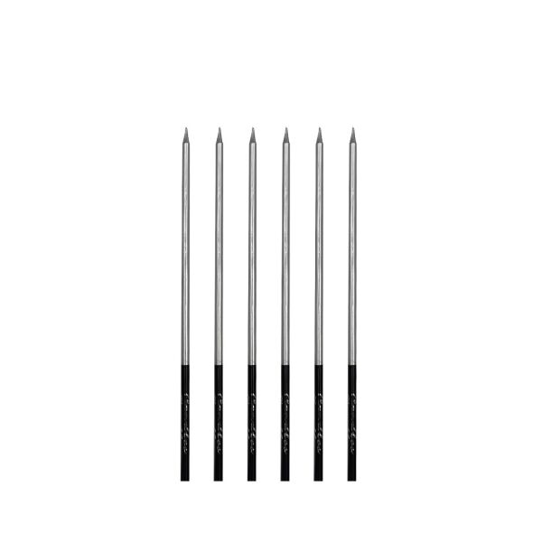 Mum İnce Kalem Model Gümüş 15 Cm 6 Parça - 2