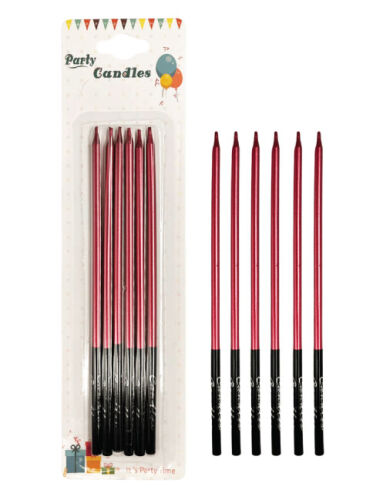 Mum İnce Kalem Model Kırmızı 15 Cm 6 Parça - 