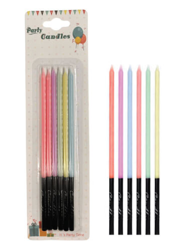 Mum İnce Kalem Model Makaron Karışık 15 Cm 6 Parça - 