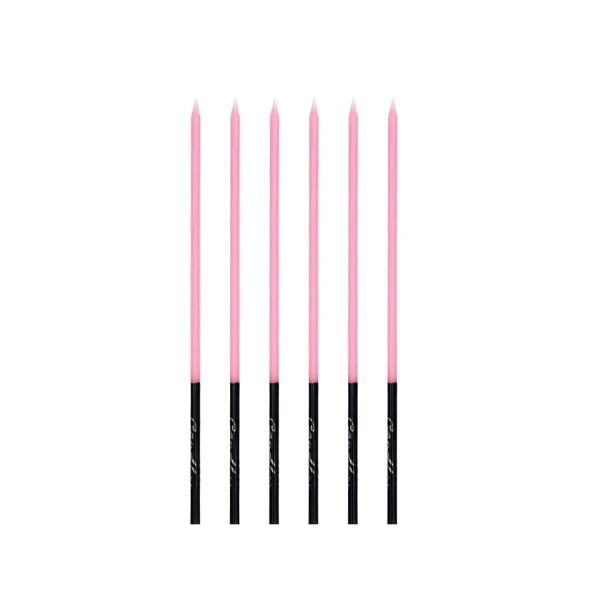 Mum İnce Kalem Model Makaron Pembe15 Cm 6 Parça - 2