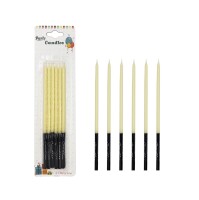 Mum İnce Kalem Model Makaron Sarı 15 Cm 6 Parça - 1
