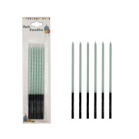 Mum İnce Kalem Model Makaron Yeşil 15 Cm 6 Parça - 1
