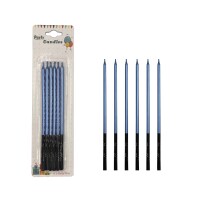 Mum İnce Kalem Model Mavi 15 Cm 6 Parça - 1
