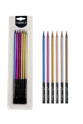 Mum İnce Kalem Model Mix 15 Cm 6 Parça - 