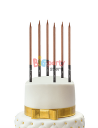 Mum İnce Kalem Model Rose Gold 15 Cm 6 Parça - 1