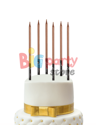 Mum İnce Kalem Model Rose Gold 15 Cm 6 Parça - 