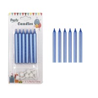 Mum İnce 8 Cm Mavi 6 Parça - 1