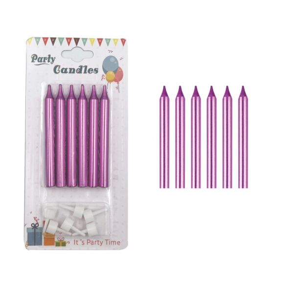 Mum İnce 8 Cm Pembe 6 Parça - 1