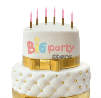 Mum İnce 2 Renkli Pembe-Gold 8 Cm 6 Parça - 2