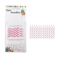Mum İnce Puantiyeli Pembe 6 Cm 12 Parça - 1