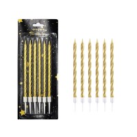 Mum İnce 14 cm Spiral Set Gold 6 Parça - 1