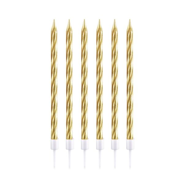 Mum İnce 14 cm Spiral Set Gold 6 Parça - 2