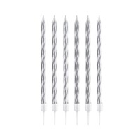 Mum İnce 13 cm Spiral Set Gümüş 6 Parça - 2