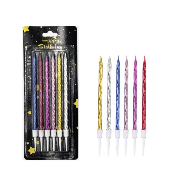 Mum İnce 13 cm Spiral Set Mix 6 Parça - 