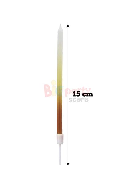 Mum İnce Degrade Gold 15 Cm 6 Parça - 2