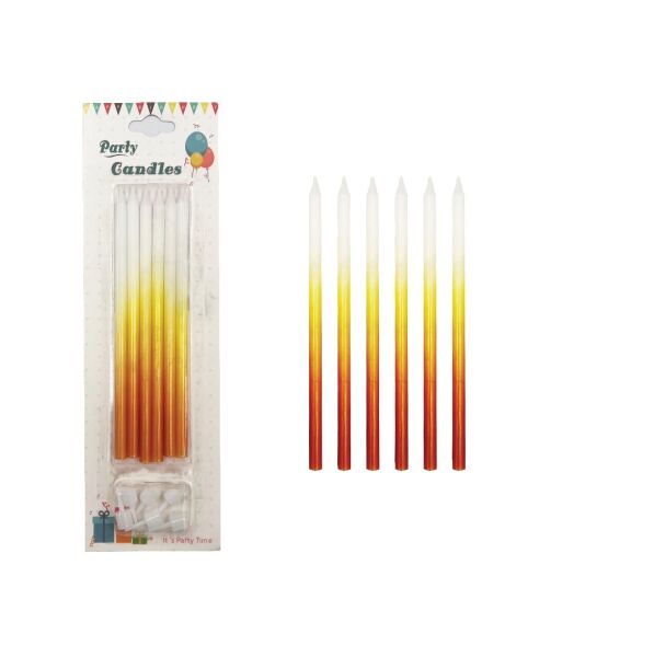 Mum İnce Degrade Gold 15 Cm 6 Parça - 