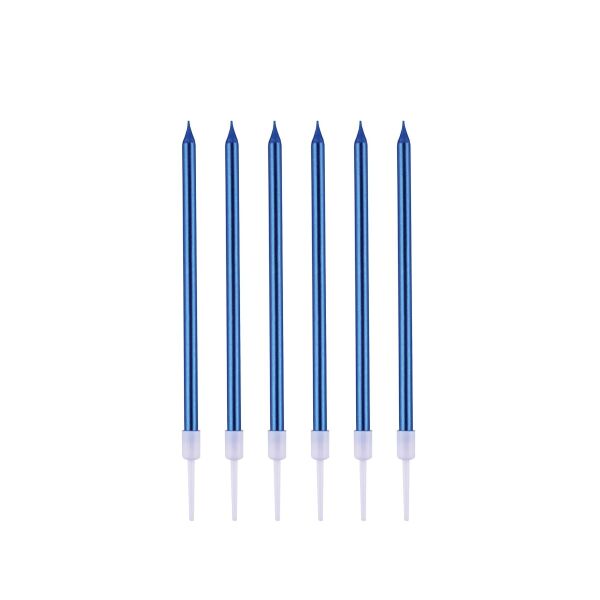 Mum İnce Uzun 15 cm Mavi 6 Parça - 2
