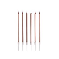 Mum İnce Uzun 15 cm Rose Gold 6 Parça - 2