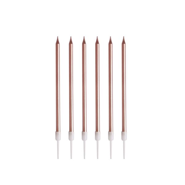 Mum İnce Uzun 15 cm Rose Gold 6 Parça - 2