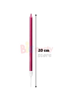 Mum İnce Uzun 20 cm Kırmızı 6 Parça - 2