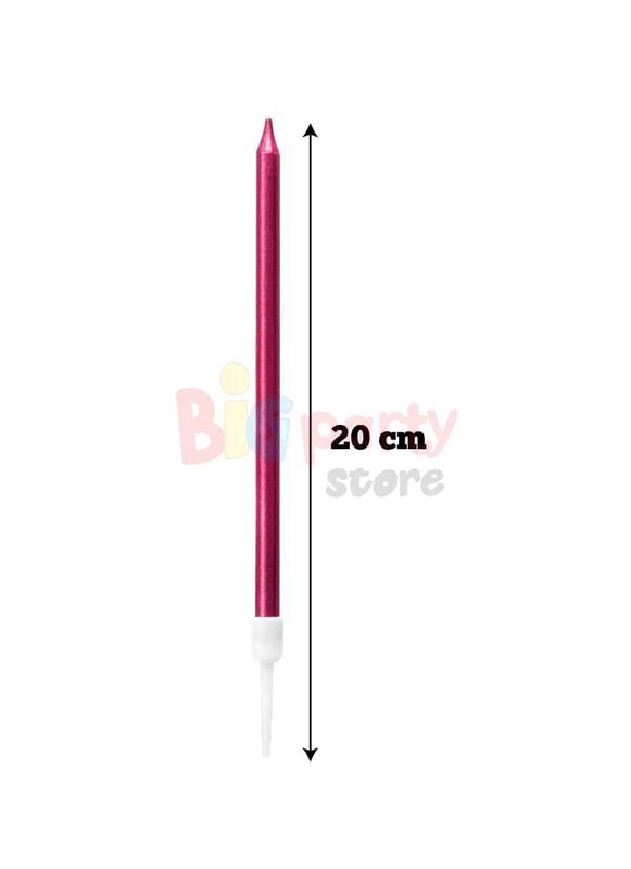 Mum İnce Uzun 20 cm Kırmızı 6 Parça - 2