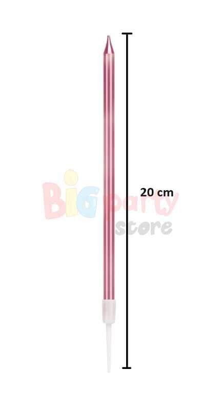 Mum İnce Uzun 20 cm Pembe 6 Parça - 2