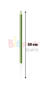 Mum İnce Uzun 20 cm Yeşil 6 Parça - 2