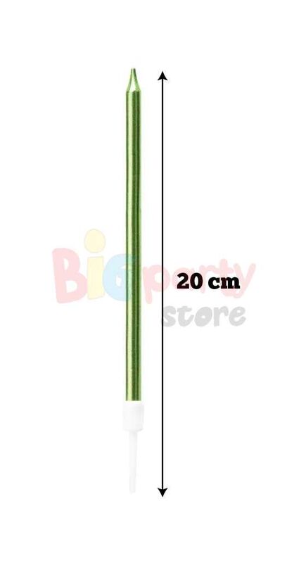 Mum İnce Uzun 20 cm Yeşil 6 Parça - 2