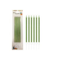 Mum İnce Uzun 20 cm Yeşil 6 Parça - 1