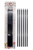 Mum İnce Uzun 25 Cm Metalik Siyah 6 Parça - 1