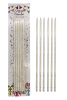 Mum İnce Uzun 25 Cm Simli Parıltılı 6 Parça Beyaz - 1