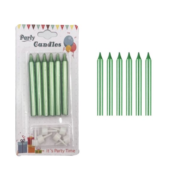 Mum İnce 8 Cm Yeşil 6 Parça - 