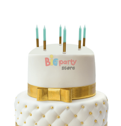 Mum İnce 2 Renkli Yeşil-Gold 8 Cm 6 Parça - 2