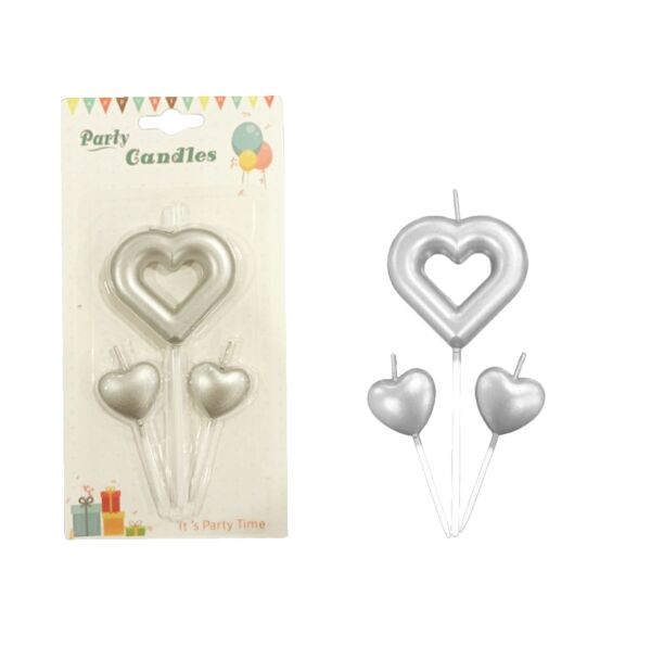 Mum Kalpli Set 3 Parça Gümüş - 