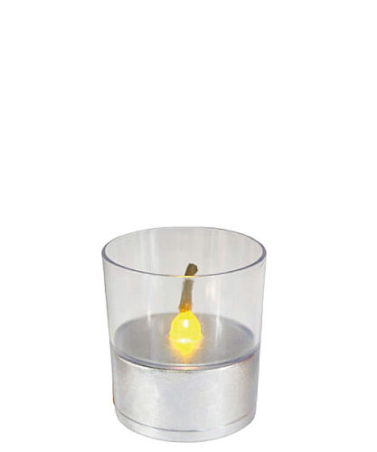 Mum Ledli Silindir Kapsül Mum Gün Işığı Gümüş - 