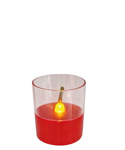 Mum Ledli Silindir Kapsül Mum Gün Işığı Kırmızı - 
