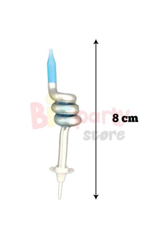 Mum Spiral 4 Parça Set Mavi Gümüş 8 cm - 2