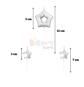 Mum Çubuklu Yıldızlı Set 3 Parça Gümüş - 2