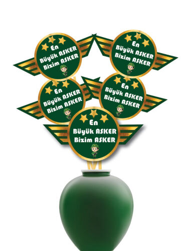 Konuşma Balonu En Büyük Asker Bizim Asker Varaklı 5 Parça - 