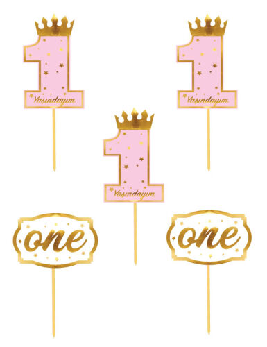 Konuşma Balonu One Varaklı Pembe 5 Parça - 2