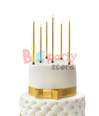 Mum İnce Uzun 20 Cm Altın 6 Parça - 2