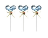 Pasta Dekorasyon Süsü Parlak Kalp Mavi - 1