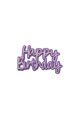 Pasta Önü Dekor Happy Birthday 7.5 x 4 Cm Mor - 2