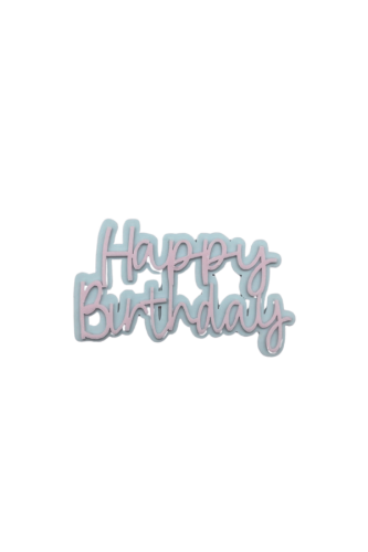 Pasta Önü Dekor Happy Birthday 7.5 x 4 Cm Pembe - 2