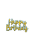 Pasta Önü Dekor Happy Birthday 7.5 x 4 Cm Sarı - 2