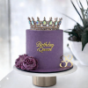 Pasta Önü Plexi Dekor Yazı Birthday Queen Altın - 2